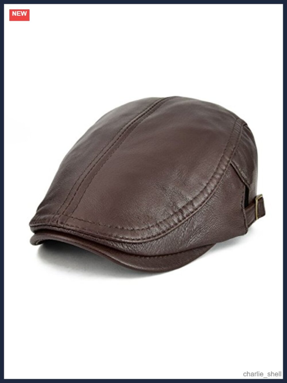 Genuine Leather Sheepskin Adjustable Newsboy Ivy Cap Flat Hat